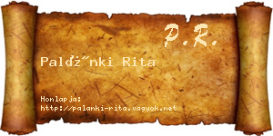 Palánki Rita névjegykártya