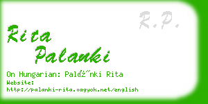 rita palanki business card